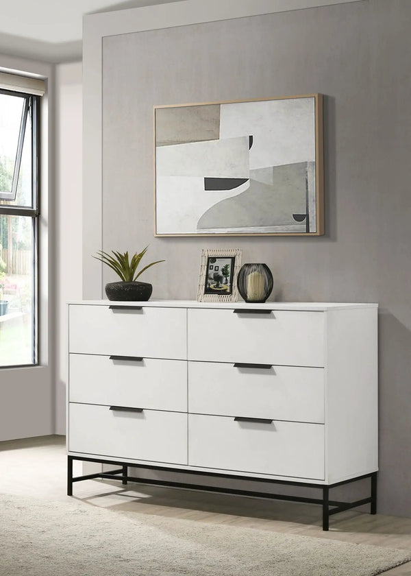 Sonora 6-drawer Bedroom Dresser White, photo 2 of 7