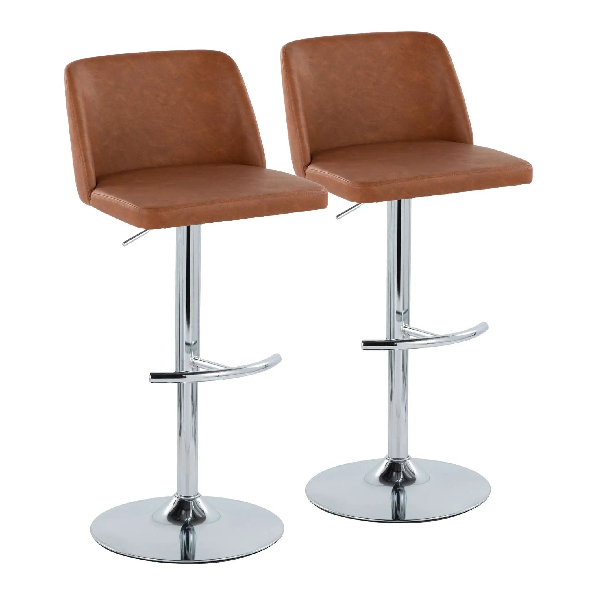 Toriano - Contemporary Adjustable Barstool With Swivel & Rounded T Footrest (Set of 2) by Unique Piece Furniture