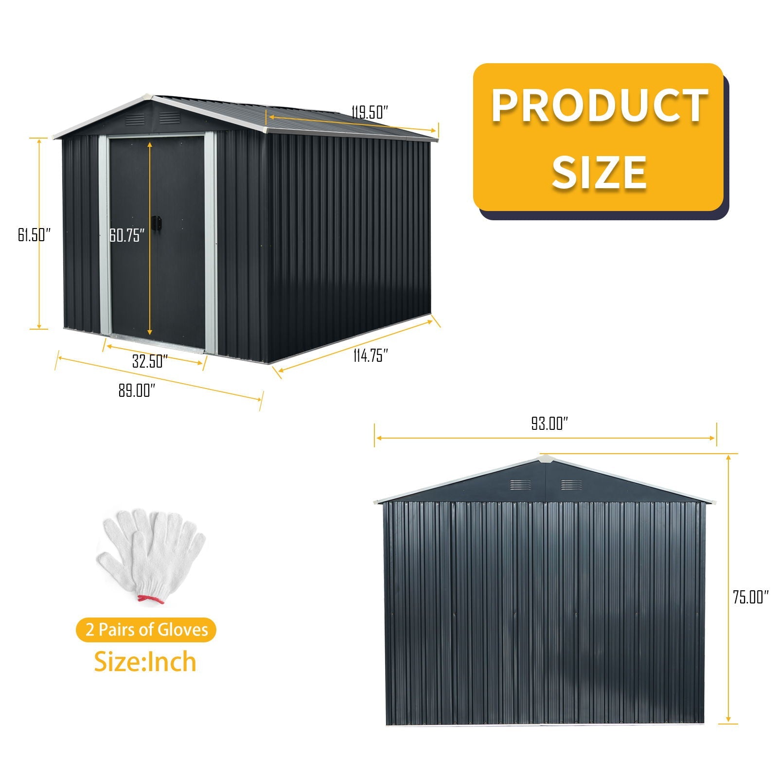 Outdoor Metal Storage Shed With Floor Base by HouseOfZazla