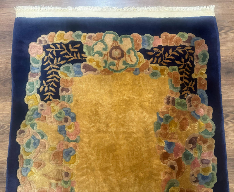 Chinese Wool Rug 3x5, Vintage Carpet, Handmade by Jewel Rugs