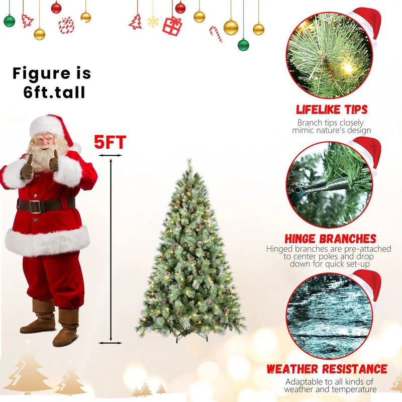 9FT Christmas Tree with 700 Warm Lights by HouseOfZazla