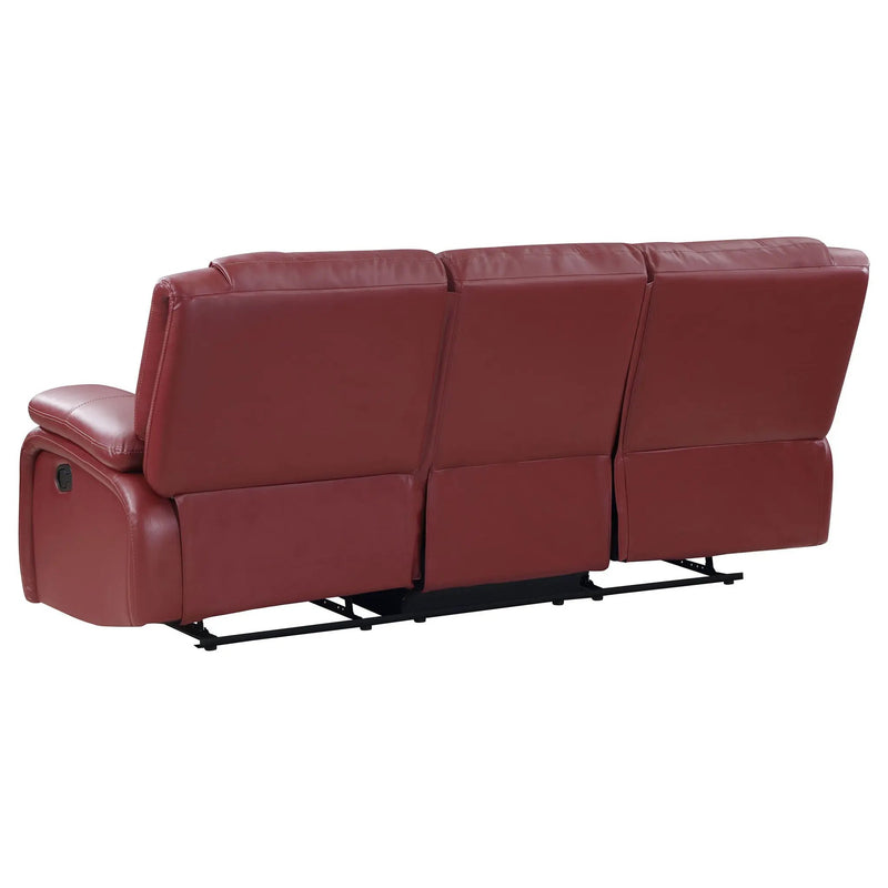 Camila 2-piece Upholstered Reclining Sofa Set Red by Unique Piece Furniture