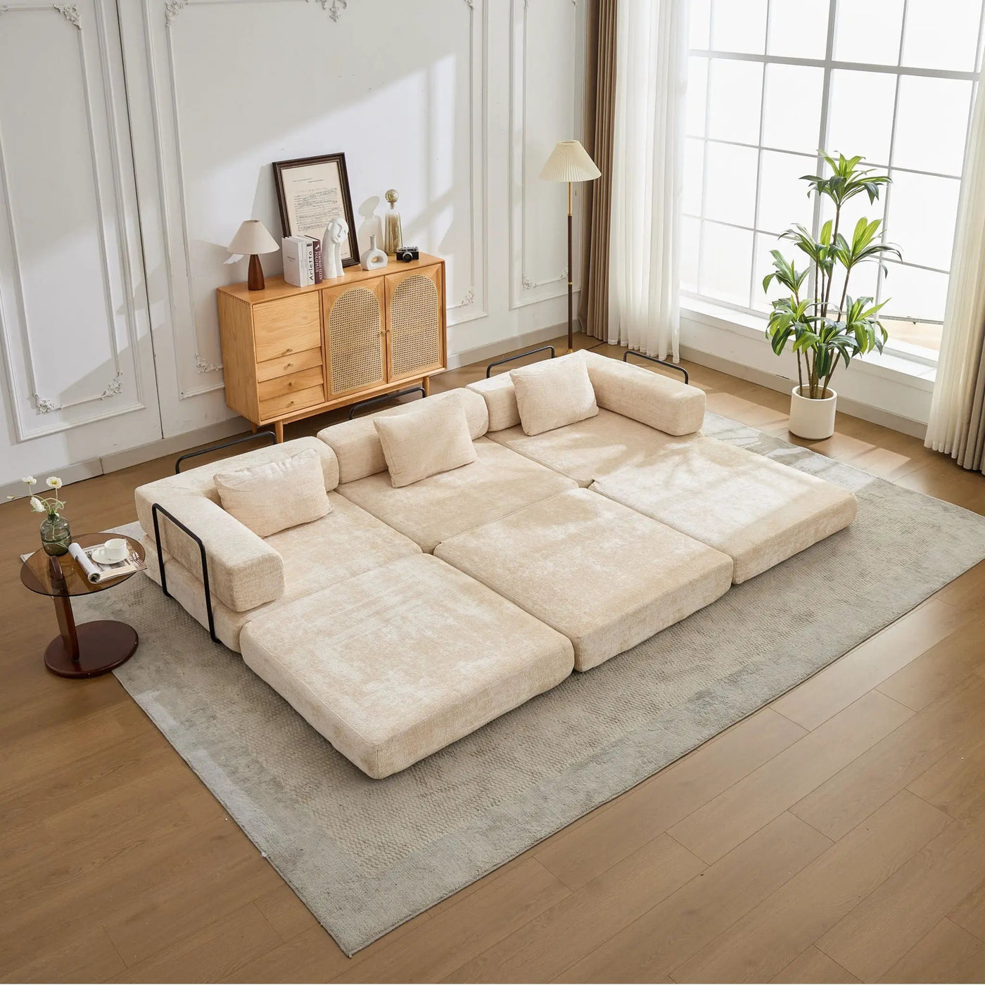 Convertible Floor Sofa Bed, Boneless Modular Sectional Sofa For Living Room by HouseOfZazla