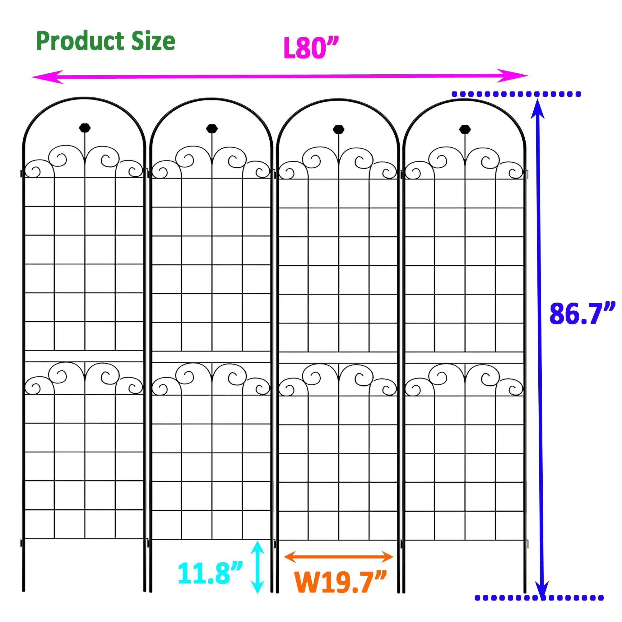 Metal Garden Trellis For Climbing Plants Outdoor Rustproof Plant Support Rose Trellis Netting Trellis by HouseOfZazla