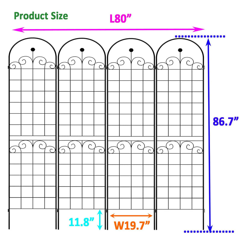 Metal Garden Trellis For Climbing Plants Outdoor Rustproof Plant Support Rose Trellis Netting Trellis by HouseOfZazla