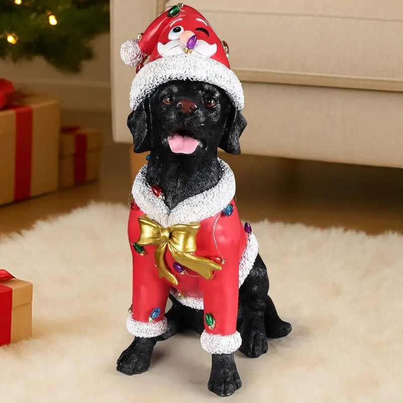 Festive Labrador Christmas Statue by HouseOfZazla