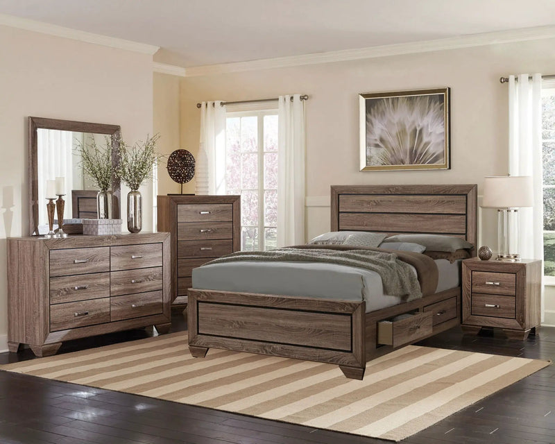 Kauffman 5-piece California King Bedroom Set Washed Taupe by Unique Piece Furniture
