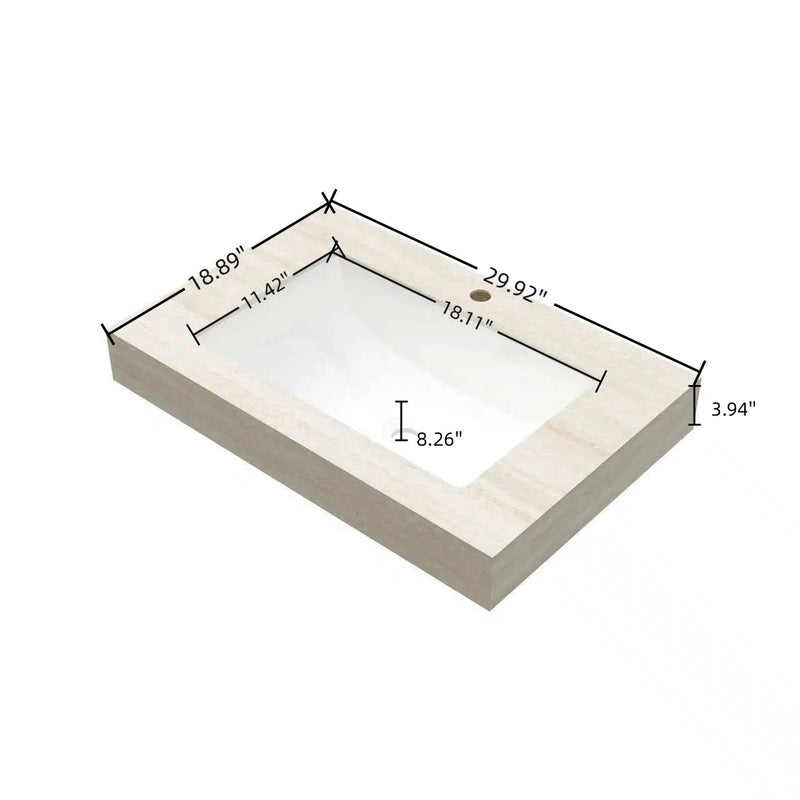 30" MURI Roma Travertine-Pattern Sintered Stone Countertop by HouseOfZazla