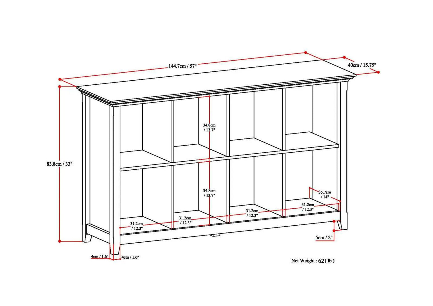 Amherst - Cube Storage Bookcase by Unique Piece Furniture