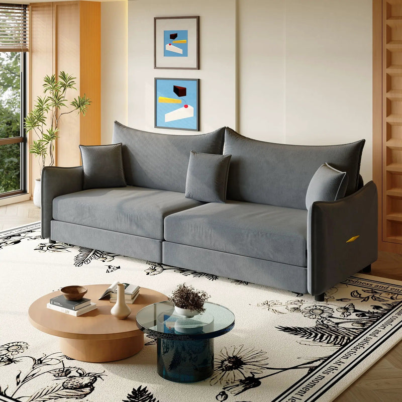 King Pull Out Sofa Bed, 3-In-1 Convertible Bed With 3 Pillows by HouseOfZazla