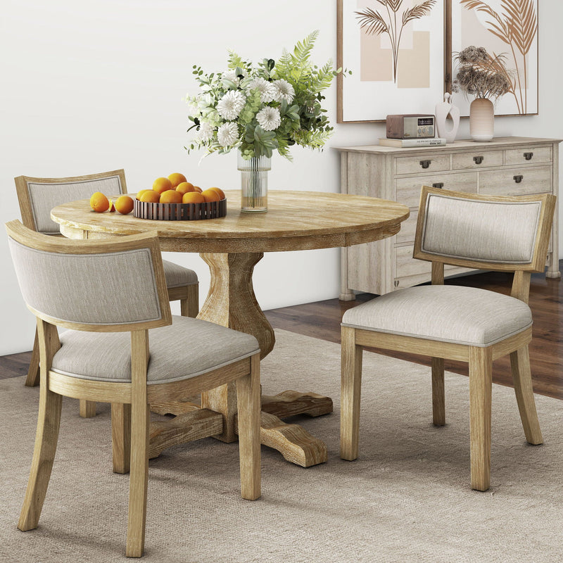 Farmhouse Style Fabric Upholstered Side Dining Chair Set by HouseOfZazla
