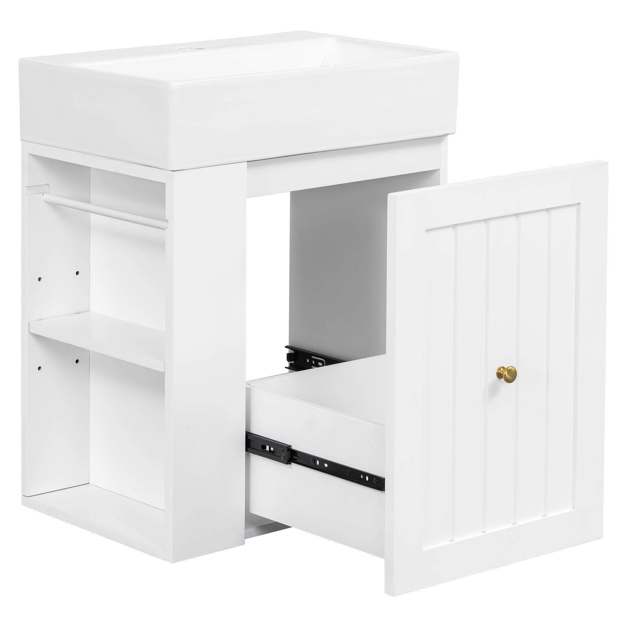 20-Inch Bathroom Vanity with Ceramic Sink and Storage Cabinet by HouseOfZazla