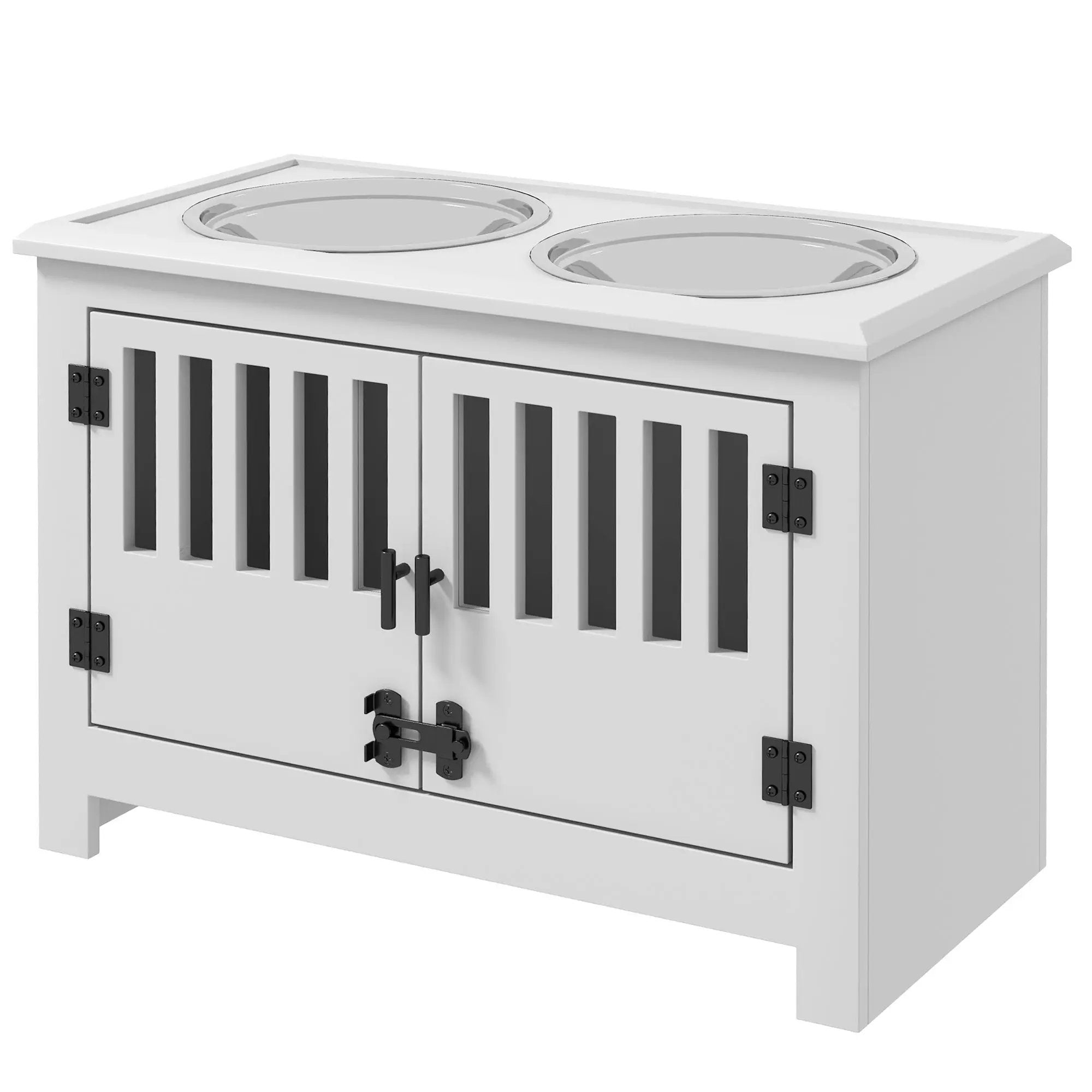 PawHut Large Elevated Dog Bowls with Storage Cabinet by HouseOfZazla
