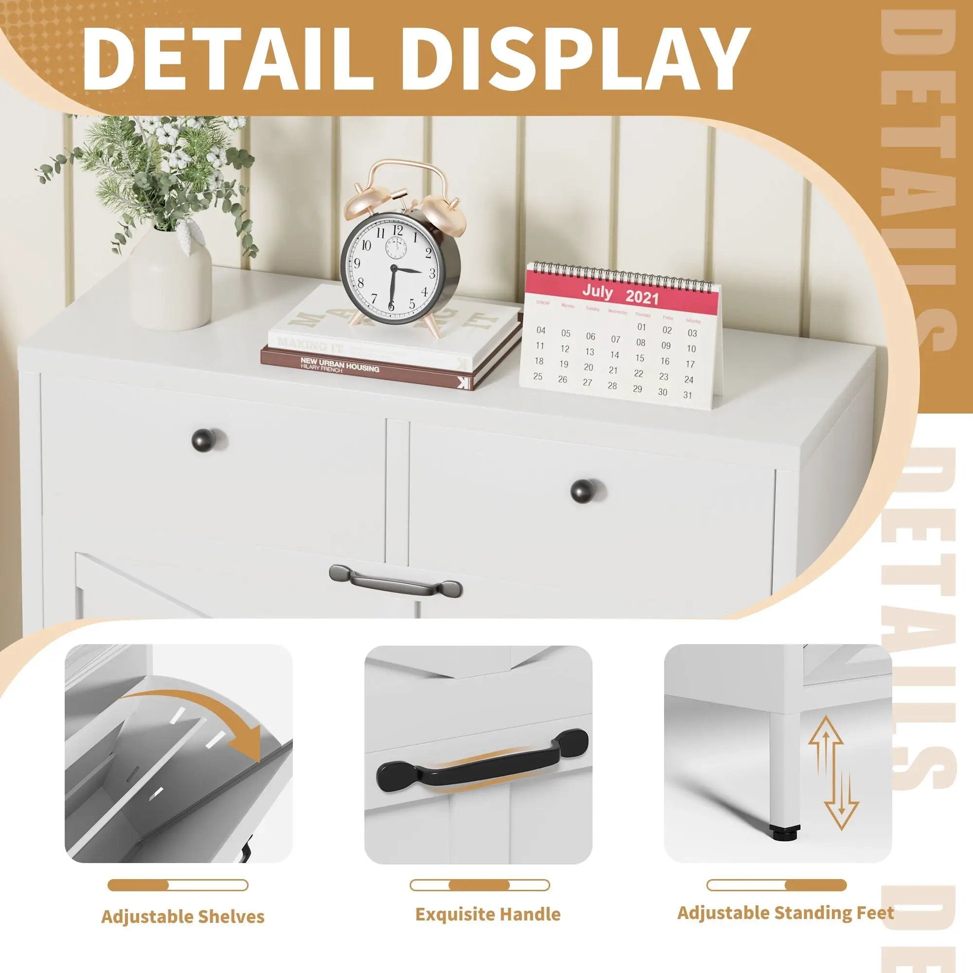 Shoe Cabinet With Flip Drawers by Unique Piece Furniture