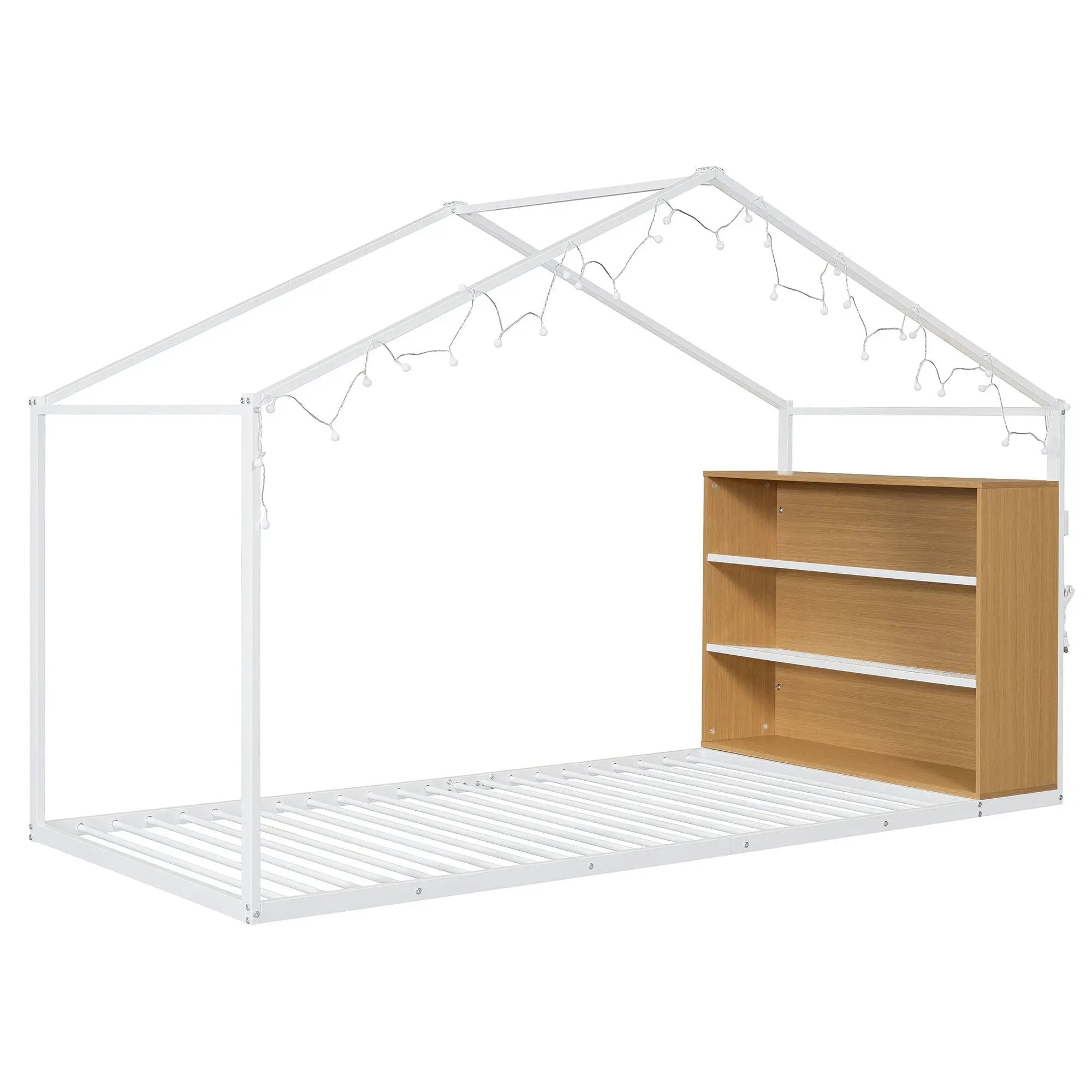 Bed House Frame With Shelves And Lights by HouseOfZazla