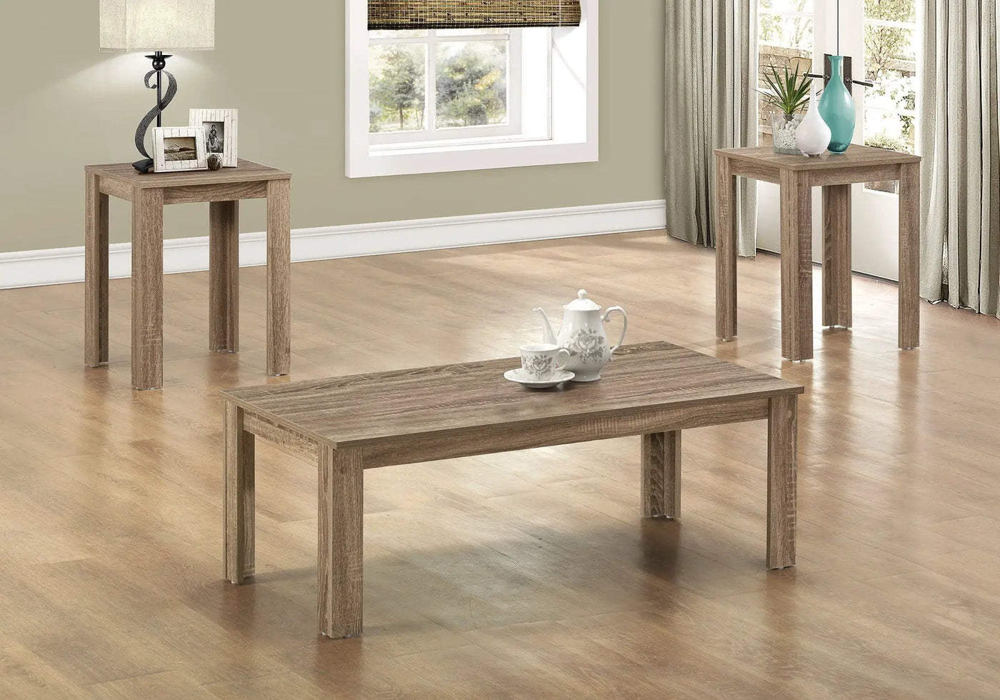 Table Set, Coffee, End, Side, Accent For Living Room Transitional (Set of 3) by Unique Piece Furniture