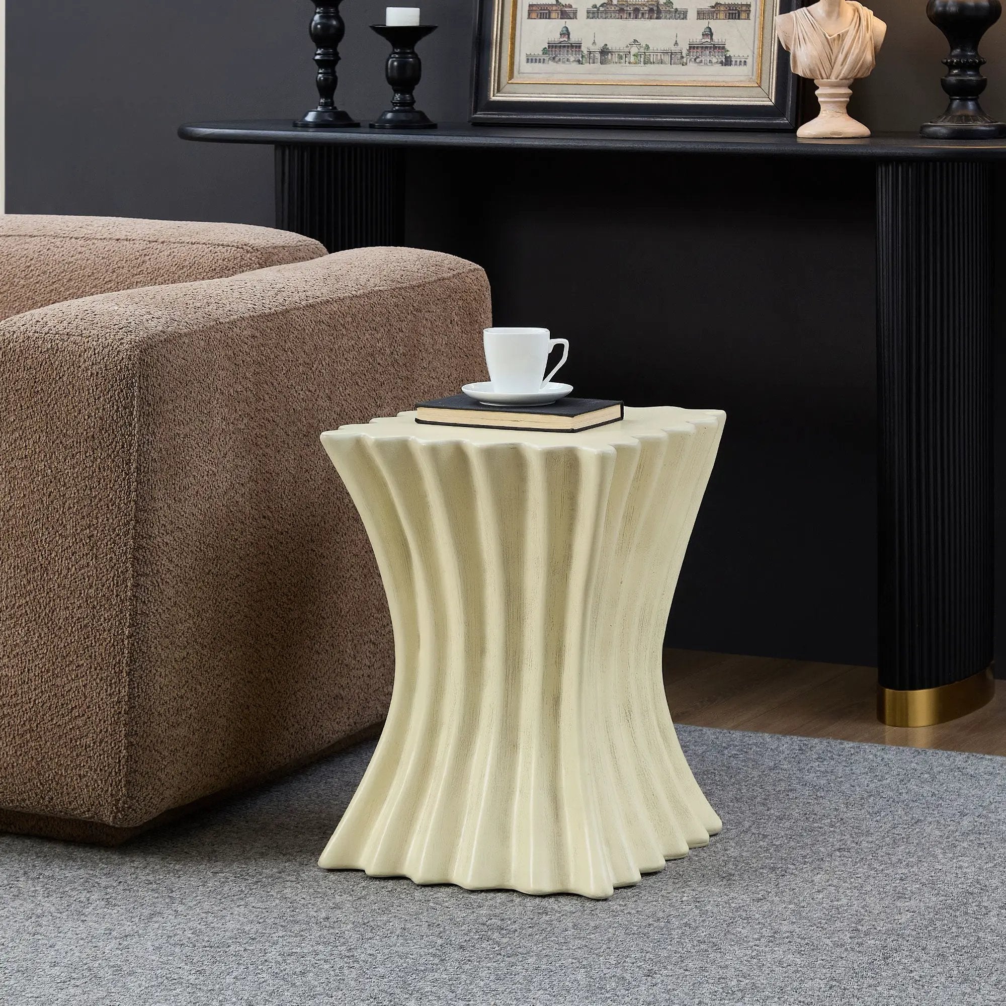 15.16 Inch Side Table Vintage Sturdy Fiberglass Table by HouseOfZazla