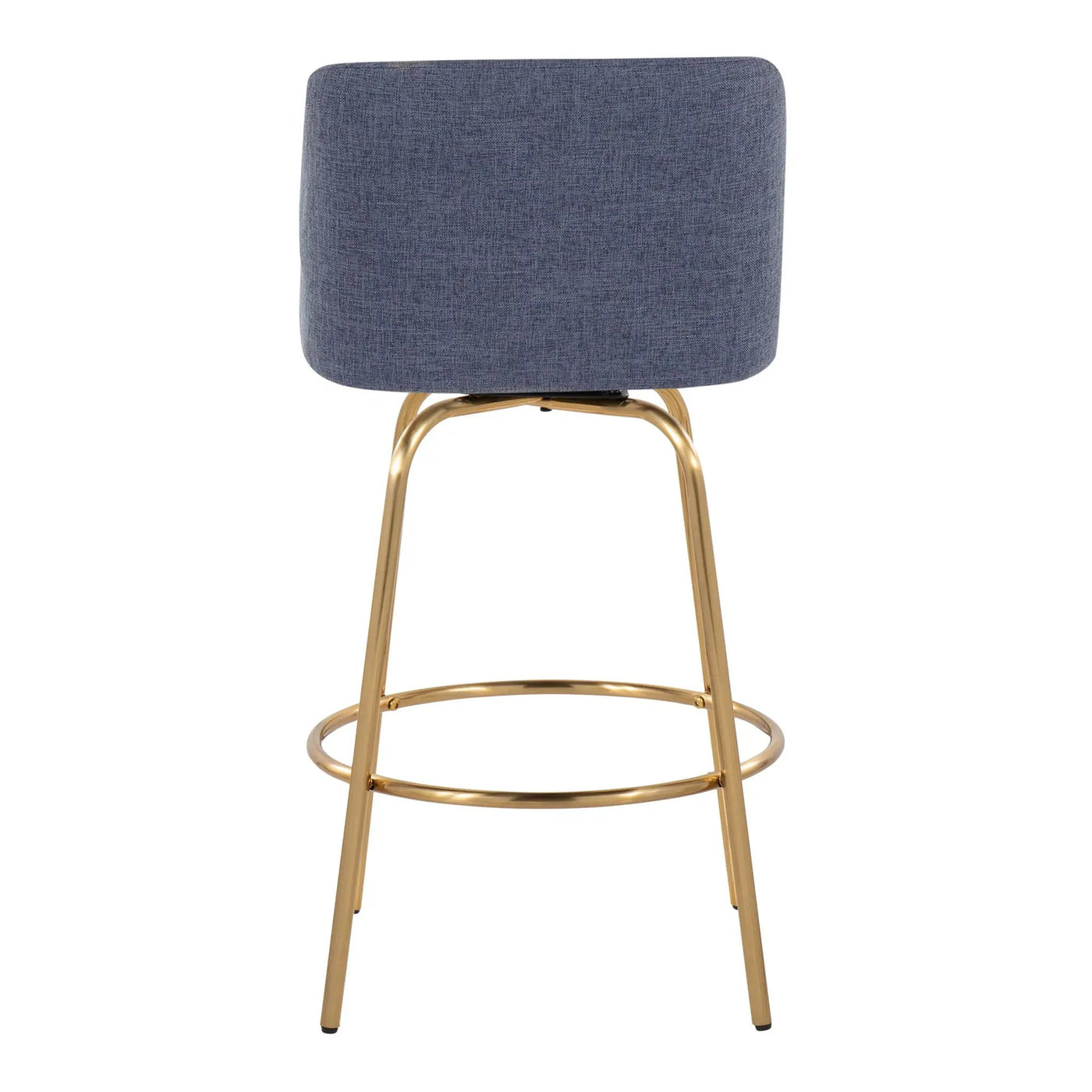 Toriano - Contemporary, Fixed Height Counter Stool With Swivel With Round Footrest (Set of 2) by HouseOfZazla