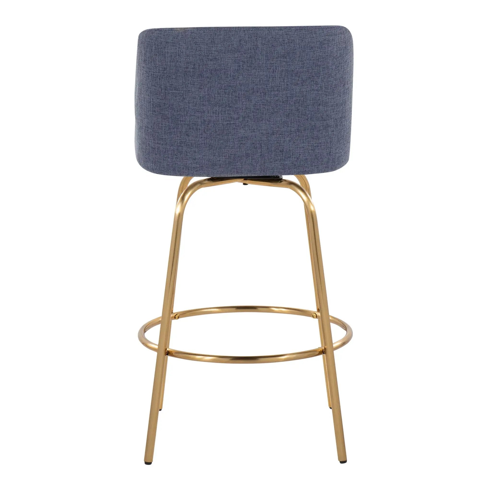 Toriano - Contemporary, Fixed Height Counter Stool With Swivel With Round Footrest (Set of 2) by HouseOfZazla