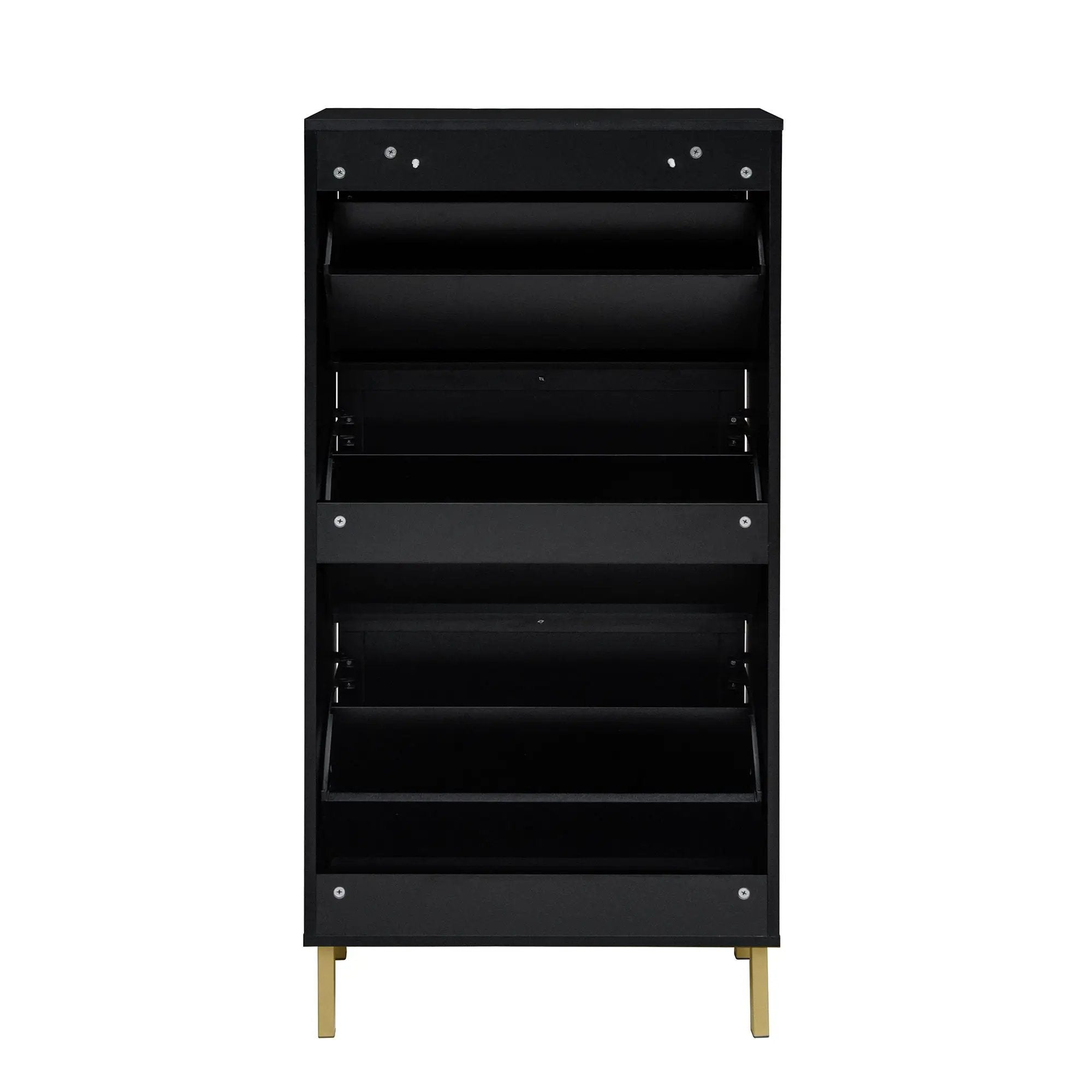 Modern Rattan 3 Door Shoe Rack Cabinet for Entryway by HouseOfZazla