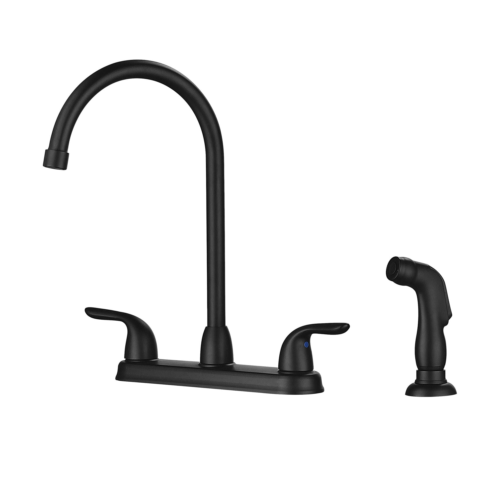 Kitchen Sink Faucet With 2 Handles And Pull Out Side Sprayer, 4 Hole Installation by HouseOfZazla