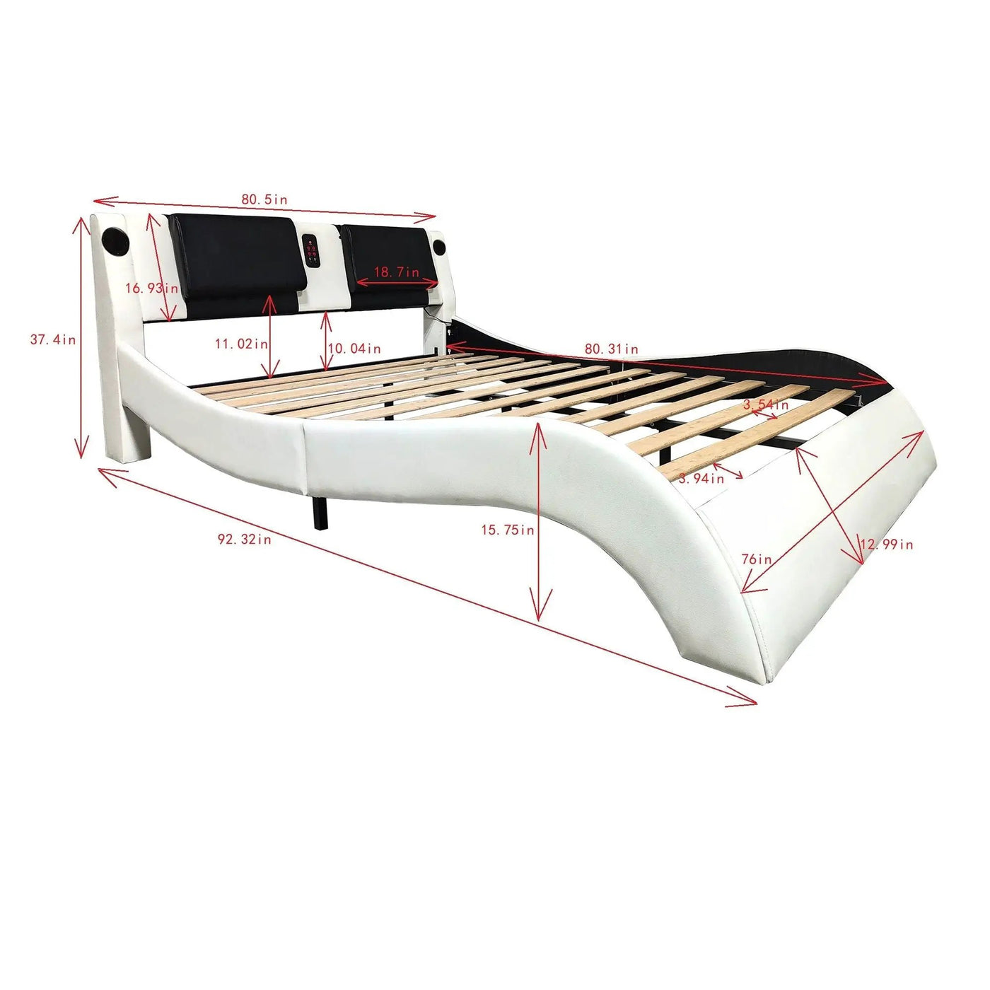 Platform Bed Frame With LED Lighting, tooth Music, Vibration Massage by Unique Piece Furniture