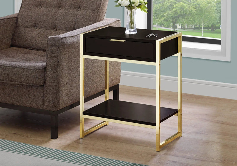 Accent Side Table, Storage Drawer, Spacious Tabletop by HouseOfZazla