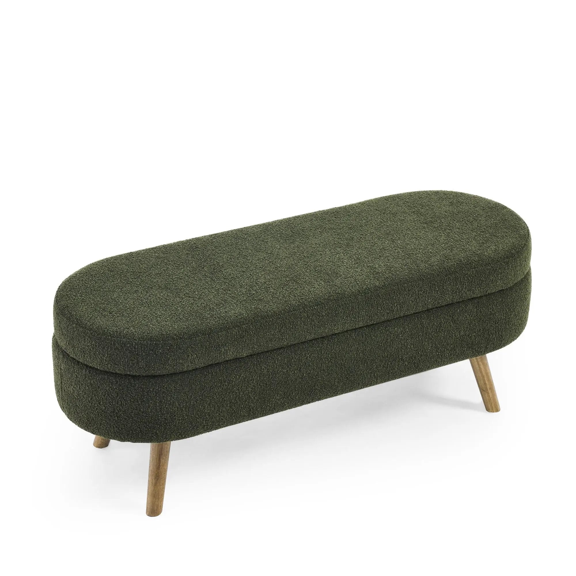 Ottoman Oval Storage Bench With Rubber Wood Legs by Unique Piece Furniture