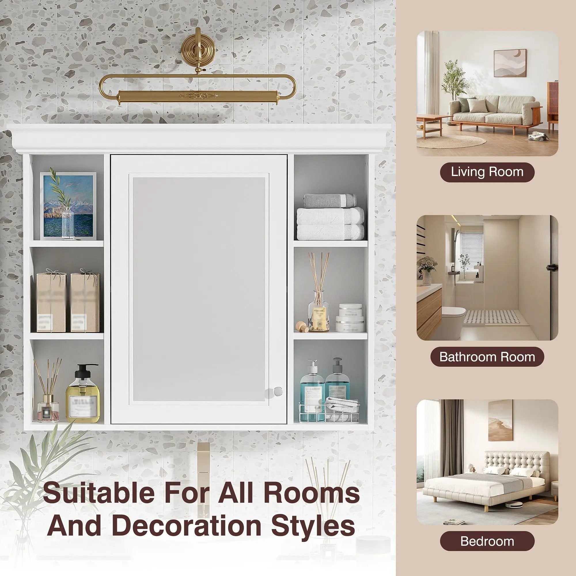 Wall Mounted Bathroom Storage Cabinet With Mirror Door by Unique Piece Furniture