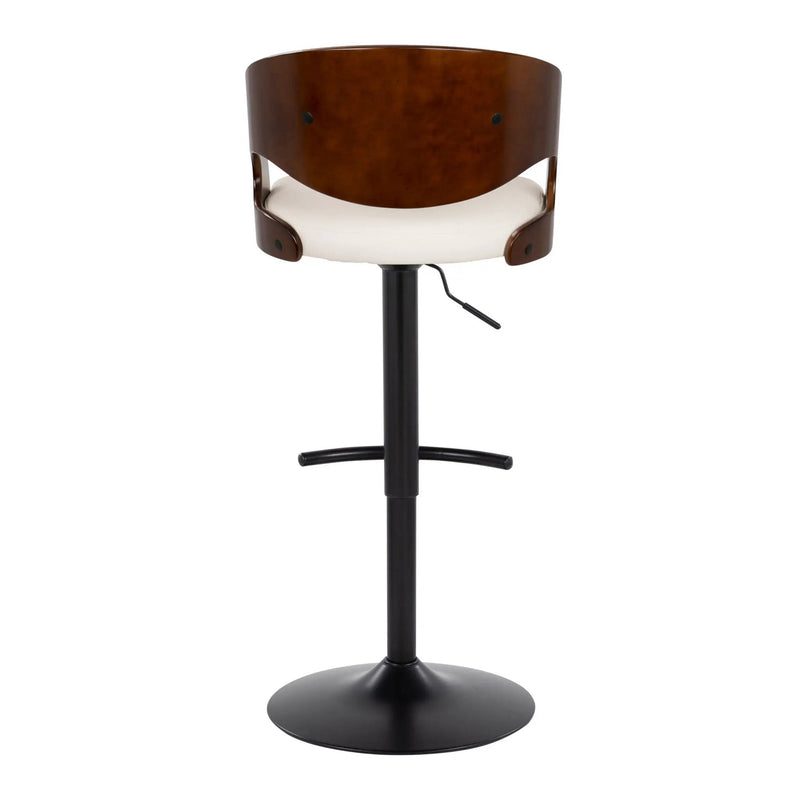Pino - Mid Century Modern Adjustable Barstool With Swivel With Rounded T Footrest (Set of 2) by Unique Piece Furniture