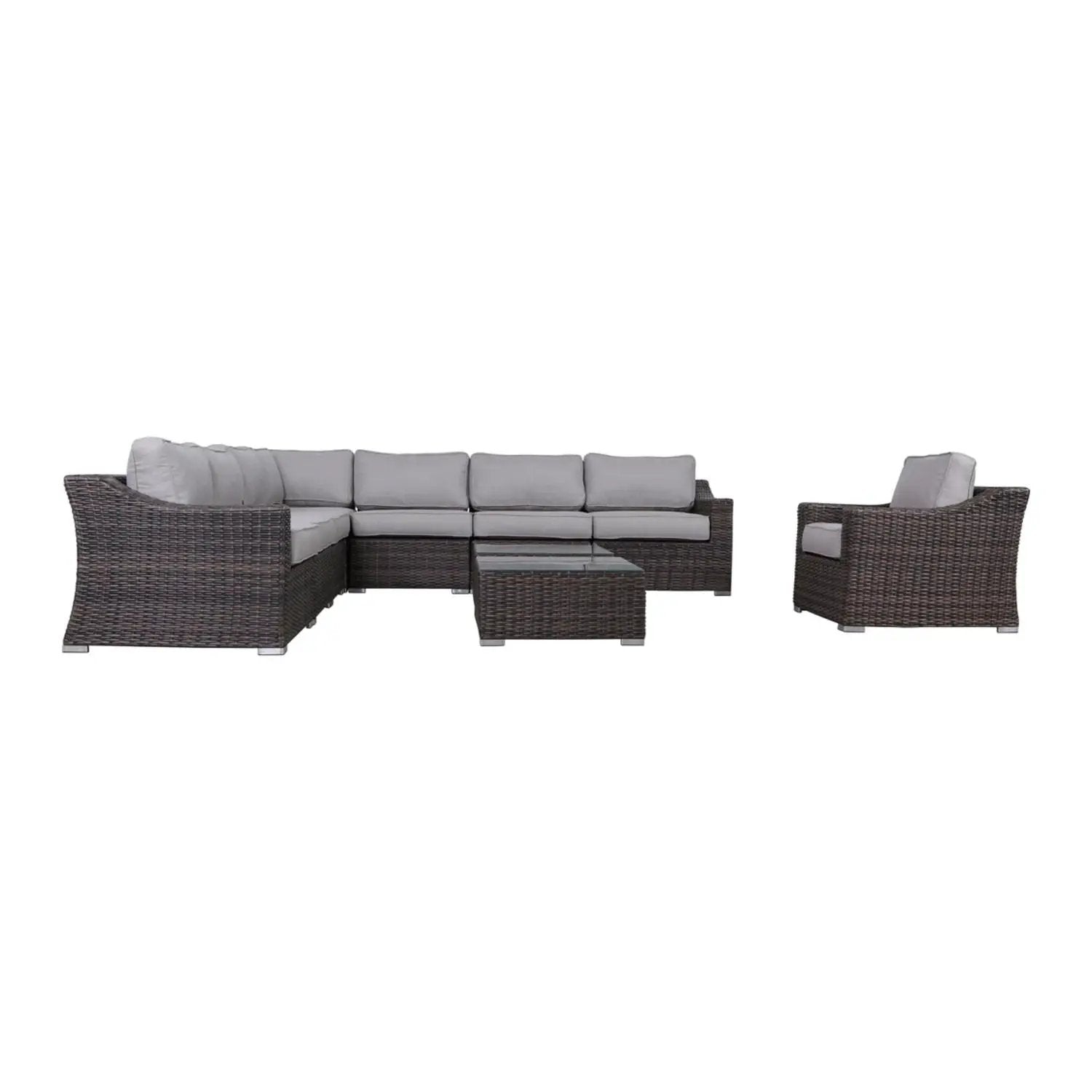 Outdoor Wicker Conversation Set With Cushions, All Weather by Unique Piece Furniture