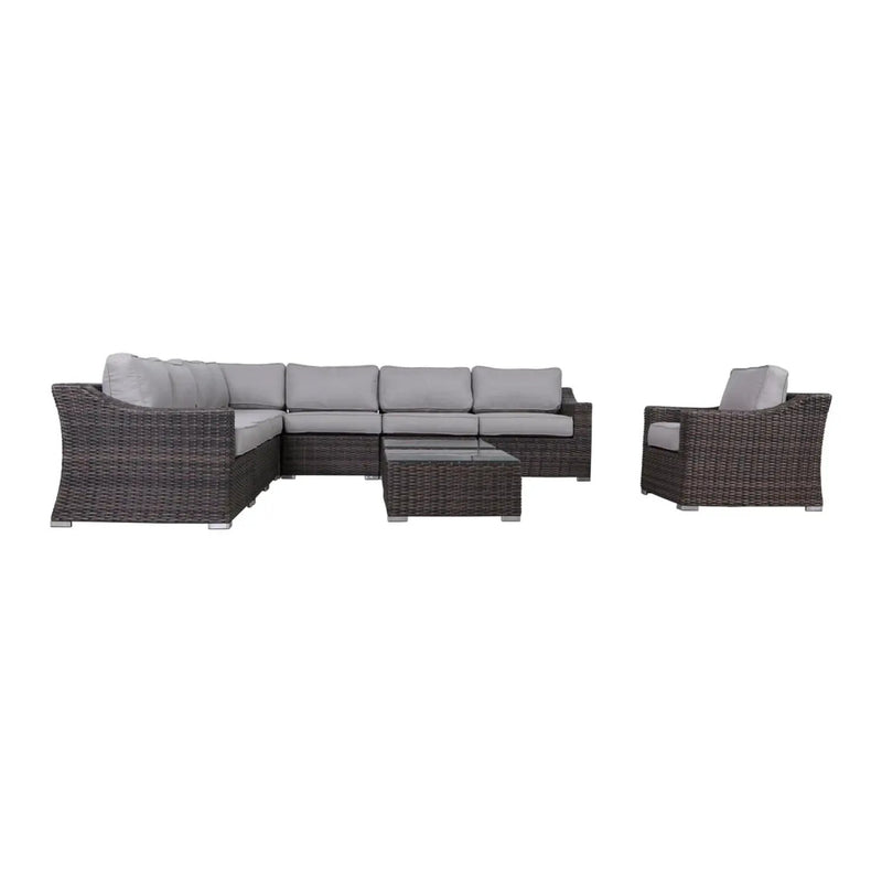 Outdoor Wicker Conversation Set With Cushions, All Weather by Unique Piece Furniture