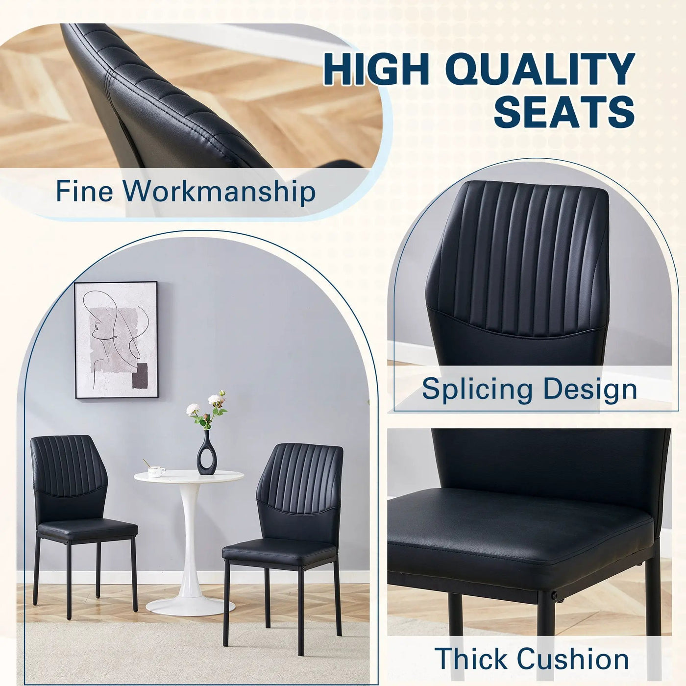 Ergonomic Simple Chair With Metal Leg by Unique Piece Furniture