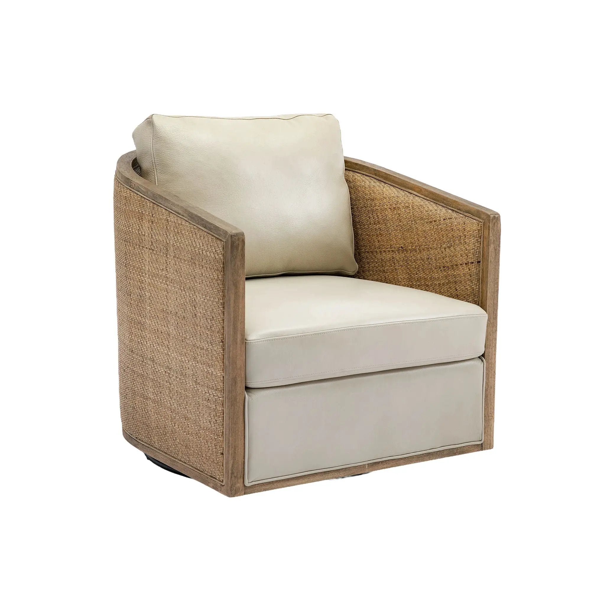 Barrel, Comfy Round Accent Sofa Chair With 360 Degree Swivel, Leisure Arm by Unique Piece Furniture