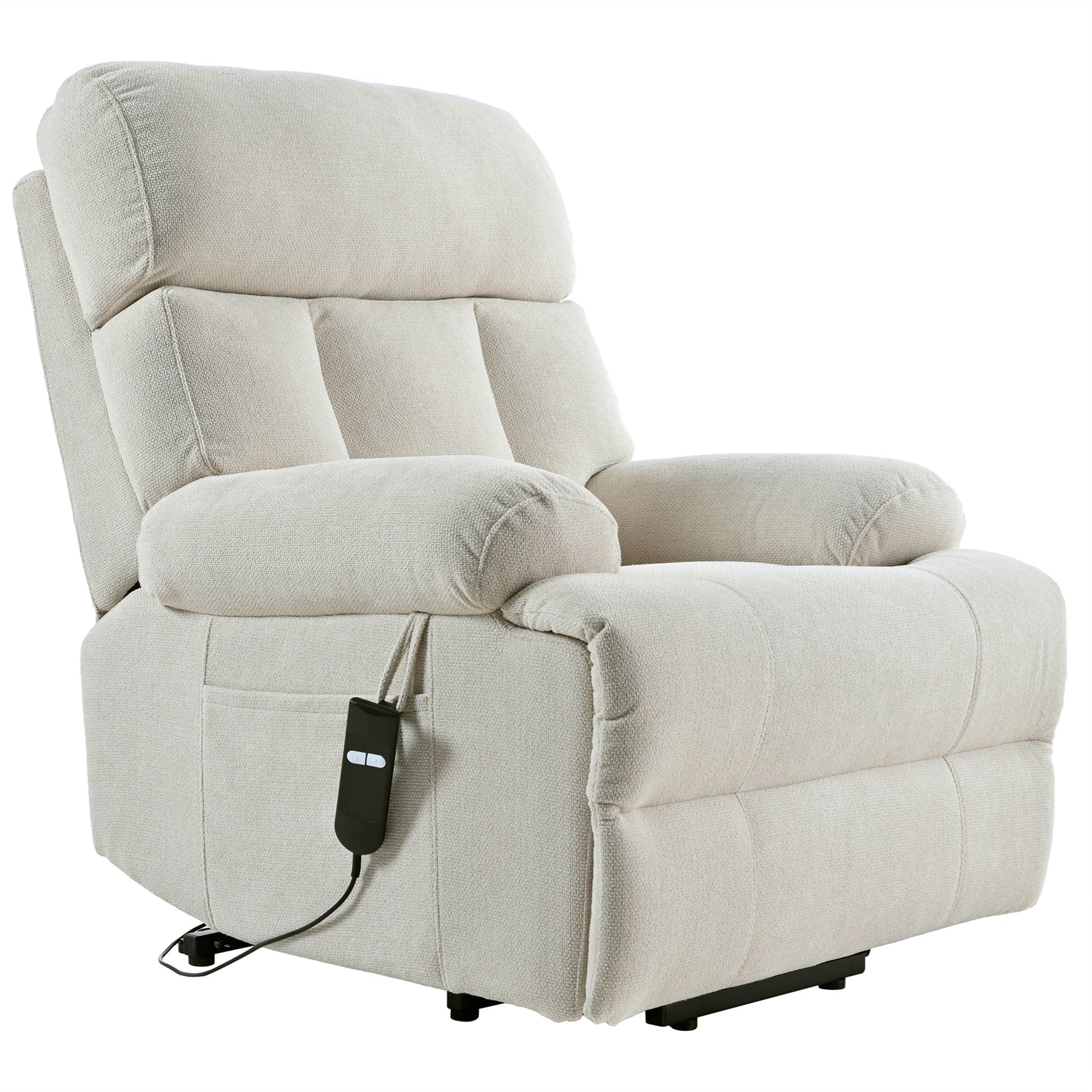Oversized Power Lift Recliner Chai With Remote Control, Side Pocket, Spacious Seat by HouseOfZazla