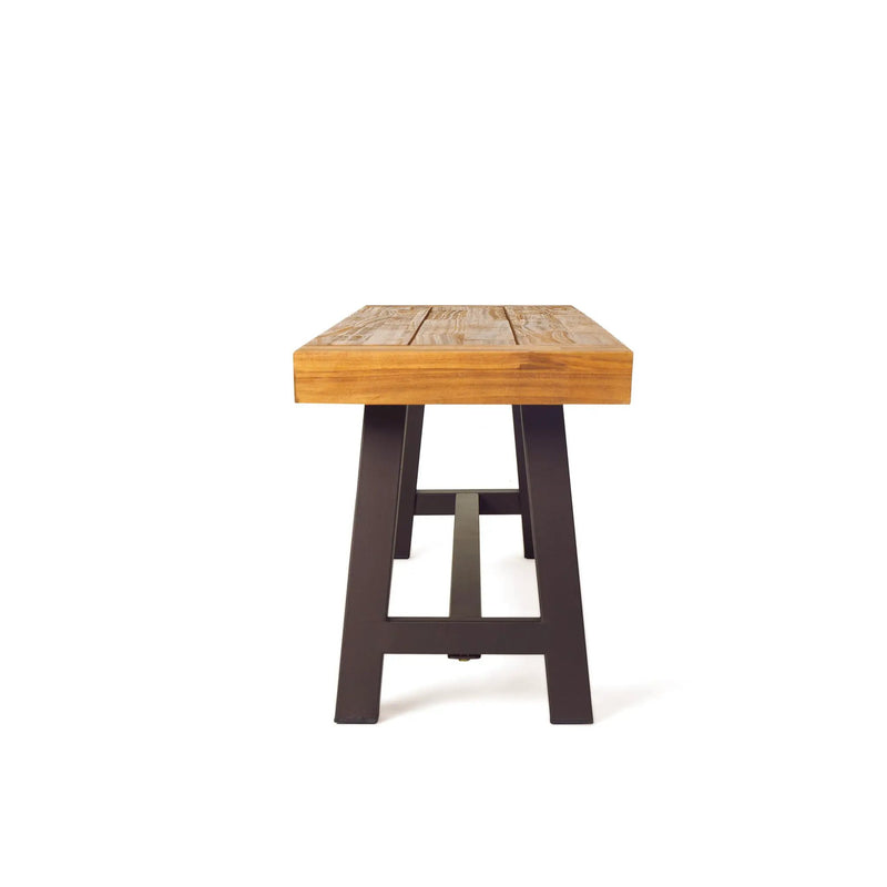 Tranquilizer Outdoor Acacia Wood Bench With Slat Panel Design by HouseOfZazla