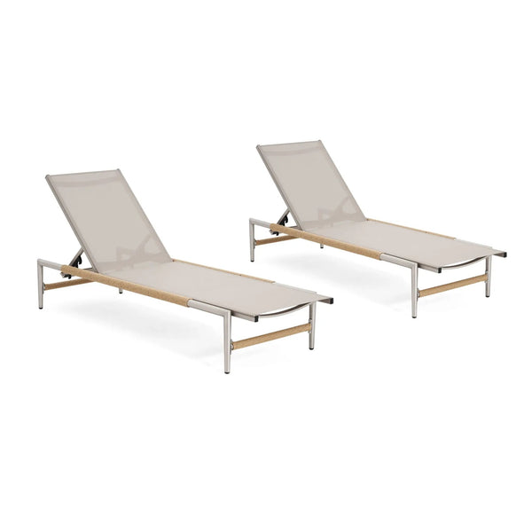 Hargrove Outdoor Patio Aluminum Chaise Lounge Set of 2