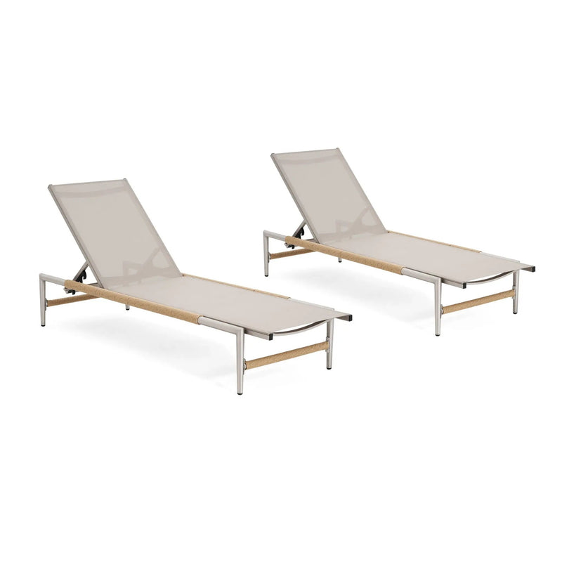 Hargrove Outdoor Patio Aluminum Chaise Lounge Set of 2 by HouseOfZazla