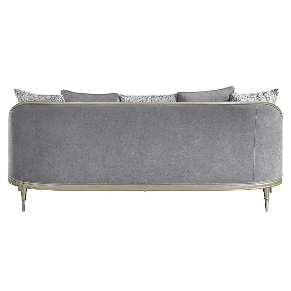 Fernando - Sofa With 5 Pillows - Gray Chenille & Champagne by Unique Piece Furniture