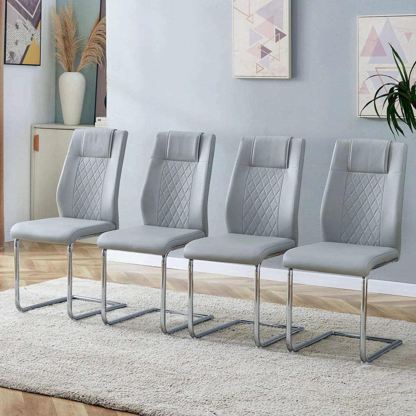 Modern Dining Chairs With Padded Seat, Metal Legs by Unique Piece Furniture