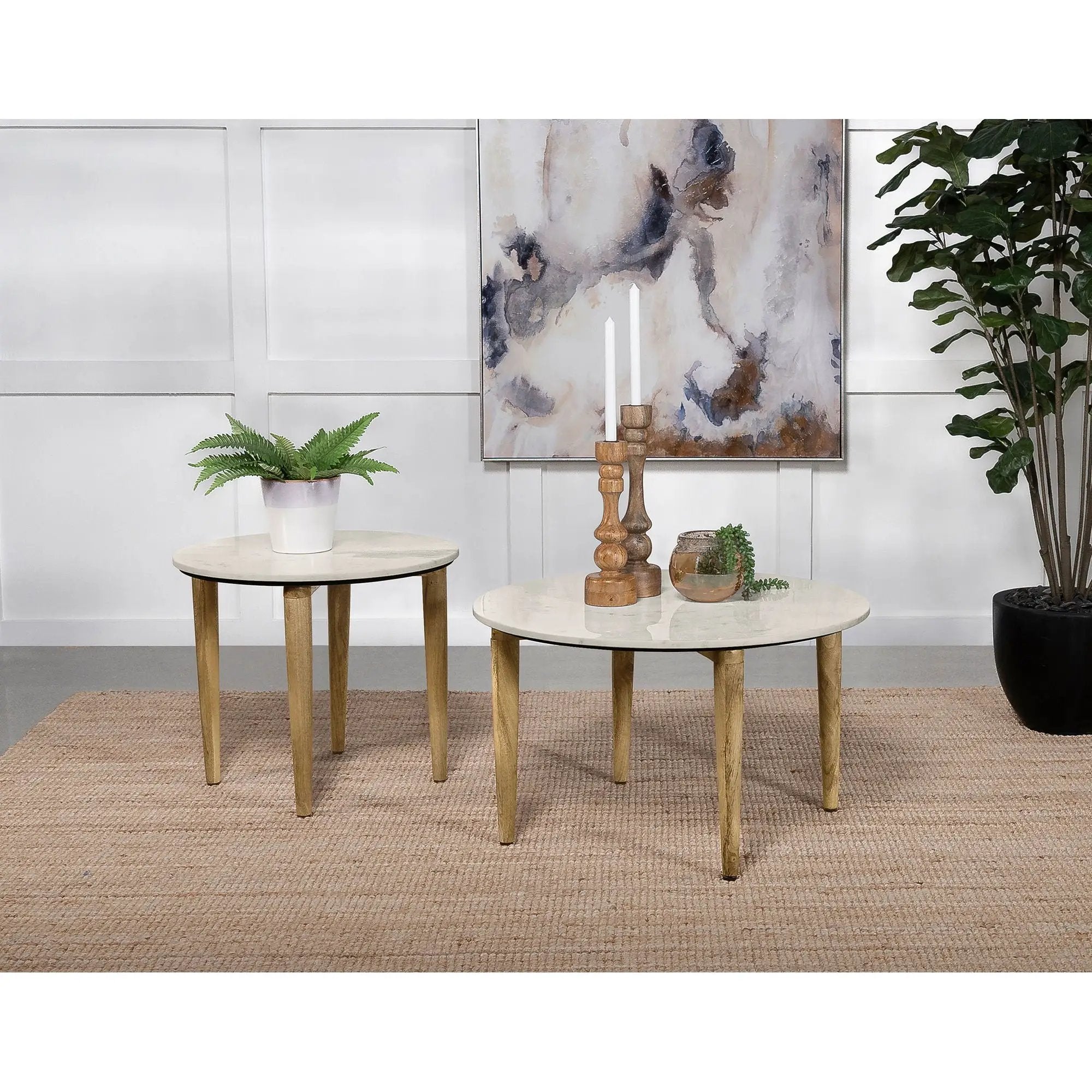 Leska - Round Coffee Table - White by HouseOfZazla