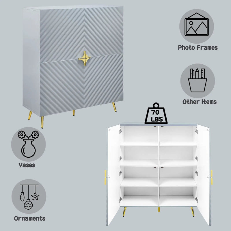 Gaines - High Gloss Accent Cabinet by Unique Piece Furniture