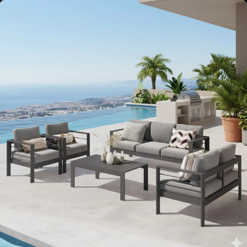 Outdoor Patio Set, All-Weather & Thick Cushions by HouseOfZazla