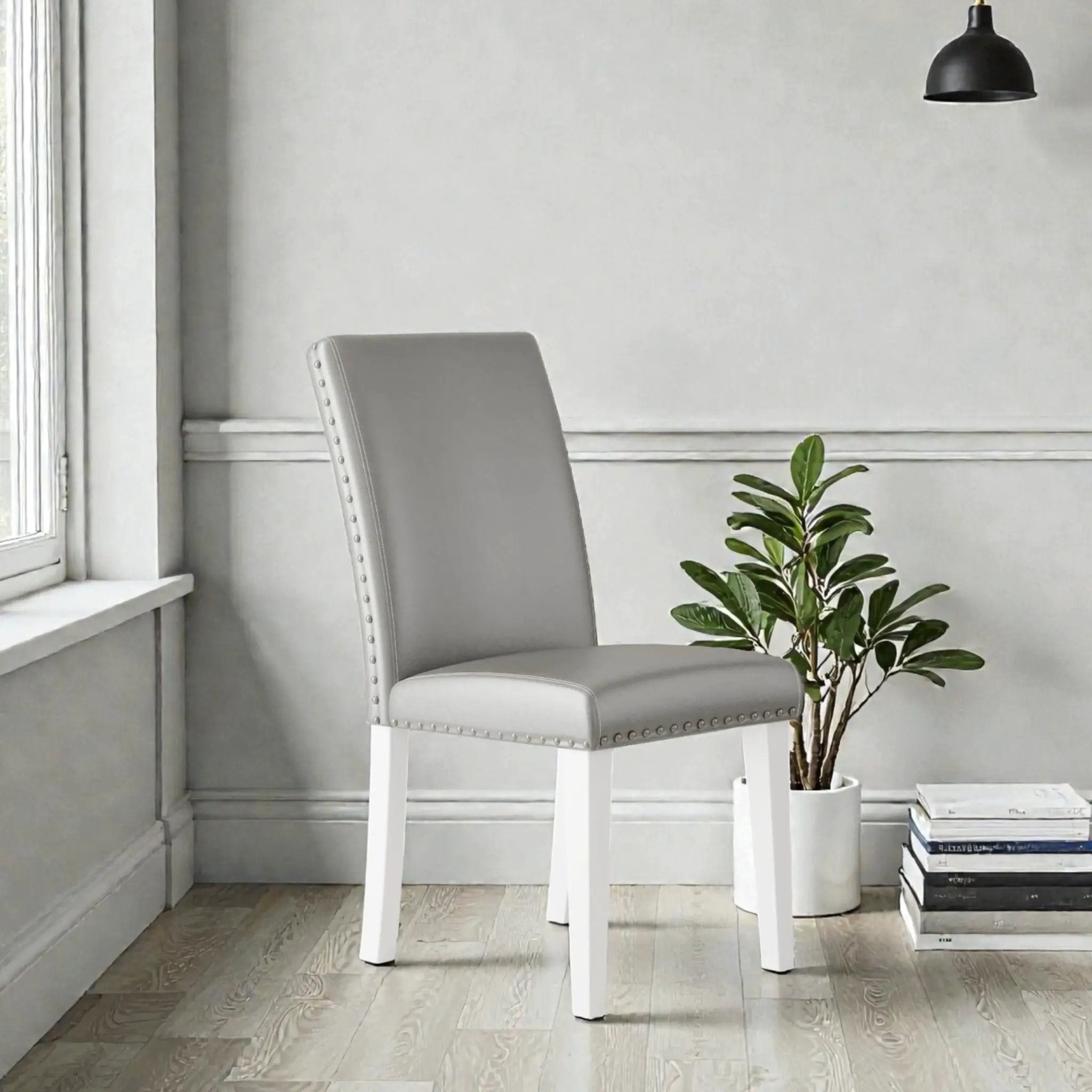 Upholstered Dining Chair With High Back Design (Set of 2)