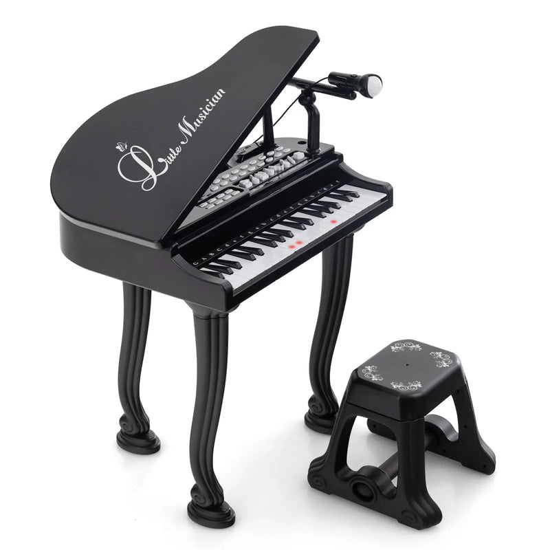 37 Keys Kids Piano Keyboard with Stool and Piano Lid by DirectDeals