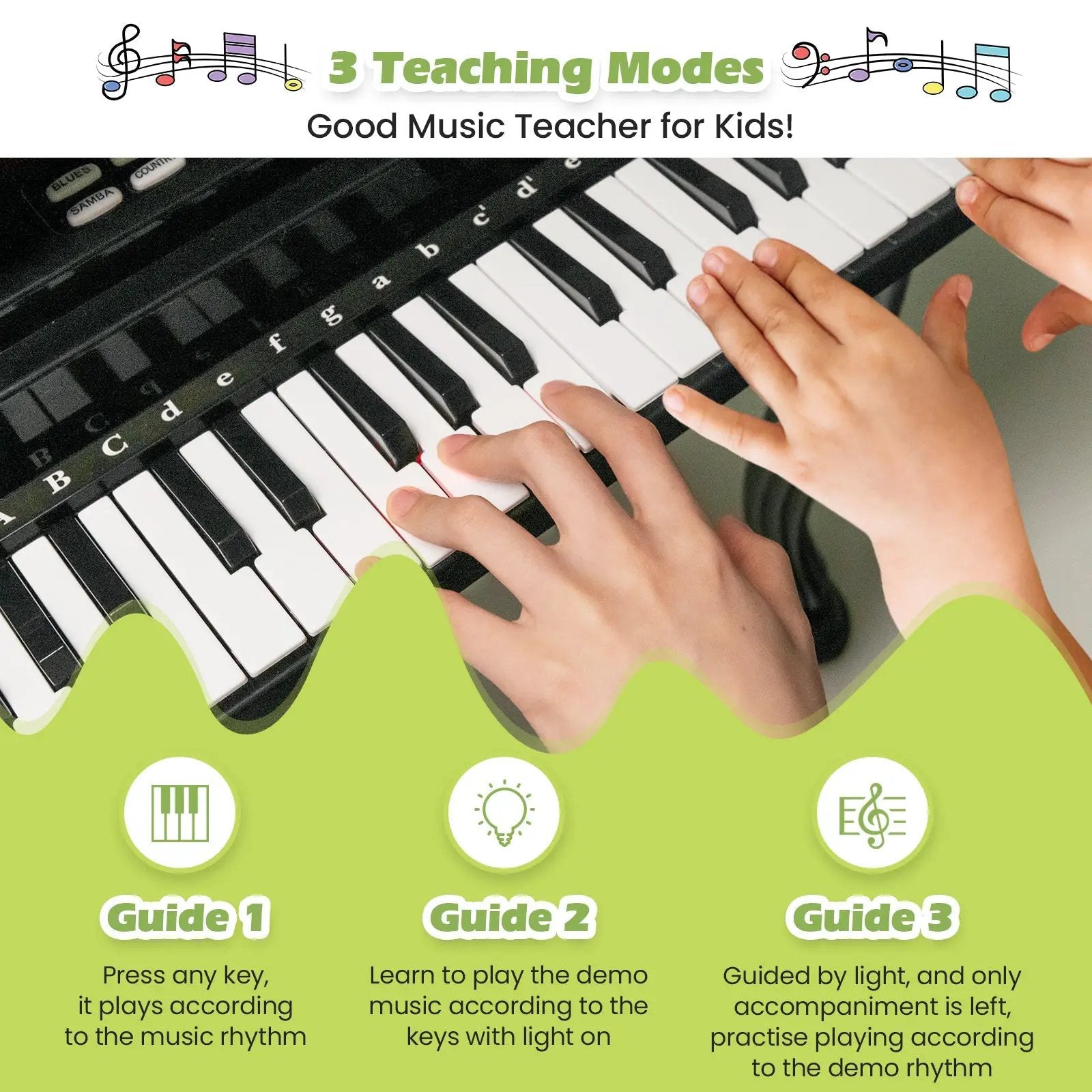 37 Keys Kids Piano Keyboard with Stool and Piano Lid by DirectDeals
