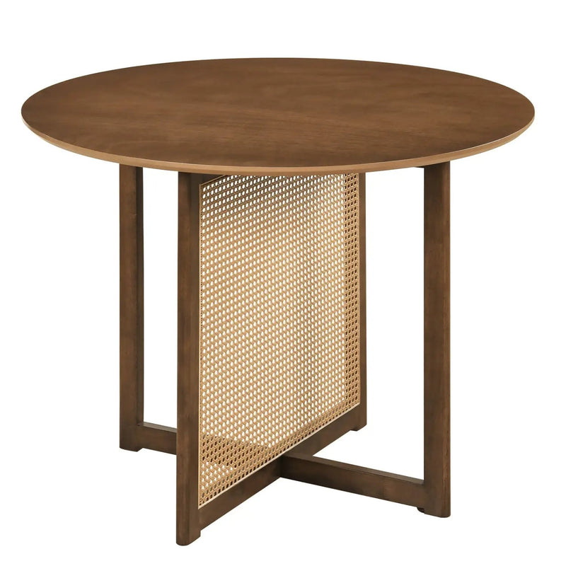 37.5 Inch Round Dining Table with Cross Pedestal Base by DirectDeals