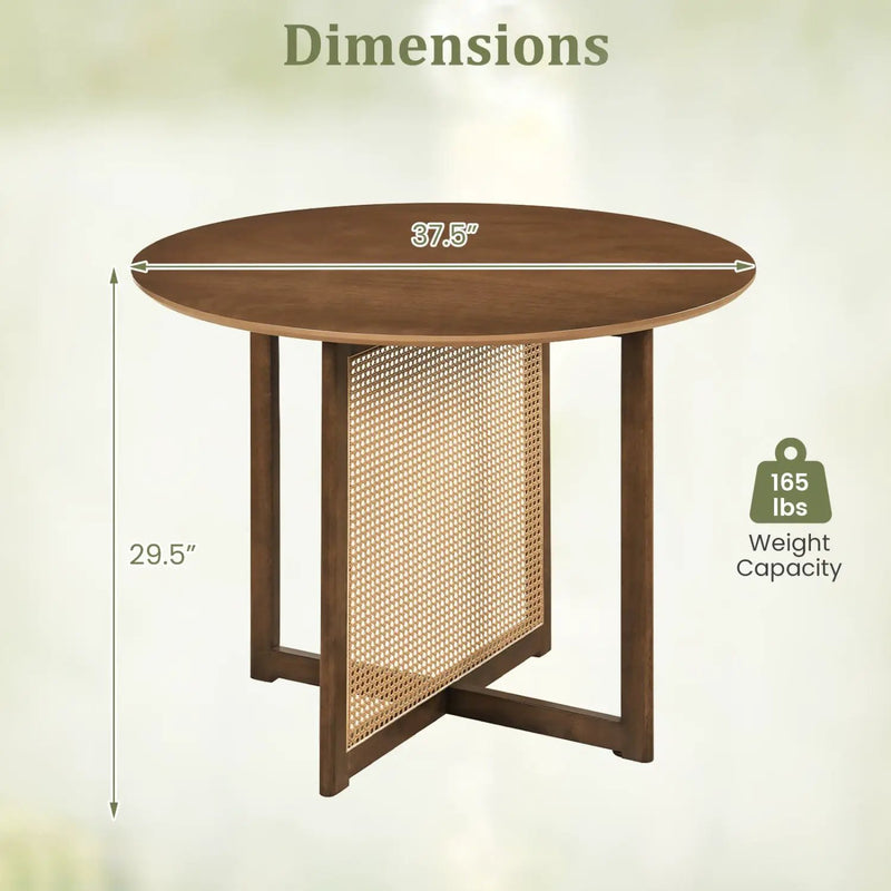 37.5 Inch Round Dining Table with Cross Pedestal Base by DirectDeals