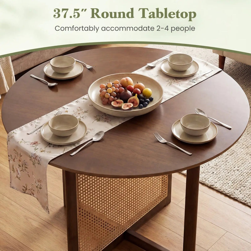 37.5 Inch Round Dining Table with Cross Pedestal Base by DirectDeals