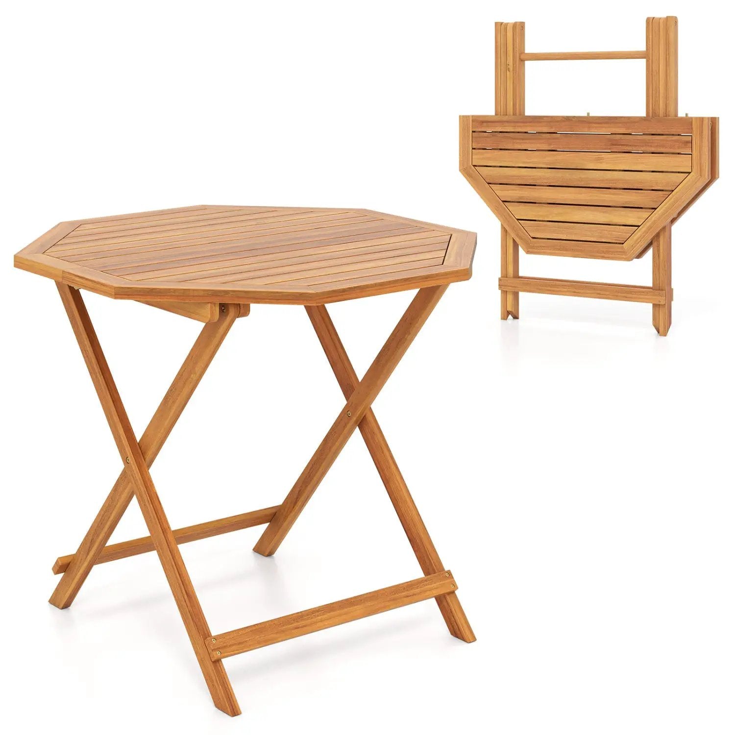 Octagonal Folding Patio Dining Table - Acacia Wood by DirectDeals